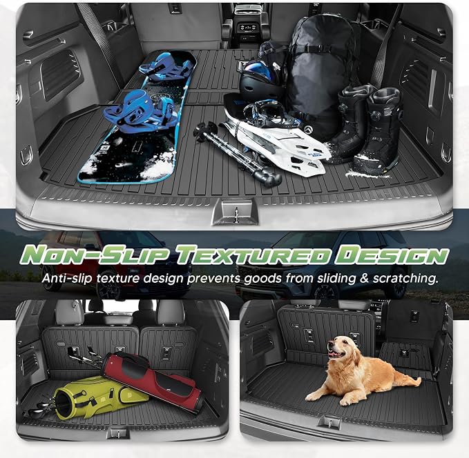 Cartist Cargo Mat & Backrest Mat Fits for Chevy Traverse 2024-2026 & GMC Acadia 2024-2026 & Buick Enclave 2025-2026 (7/8 Seats) All Weather TPE Trunk mat for Traverse/Acadia/Enclave Car Accessories