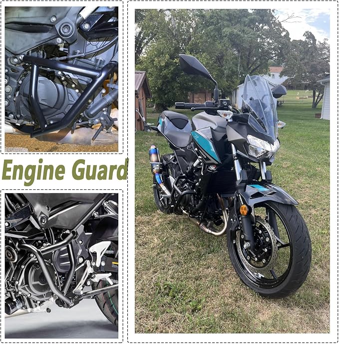 Motorcycle Highway Freeway Crash Bar Bumper Body Kits Falling Protector Compatible for Ka&wasaki Z250/Z400(2018-2024)&Z500/Z500SE ABS 2025 Engine Guard