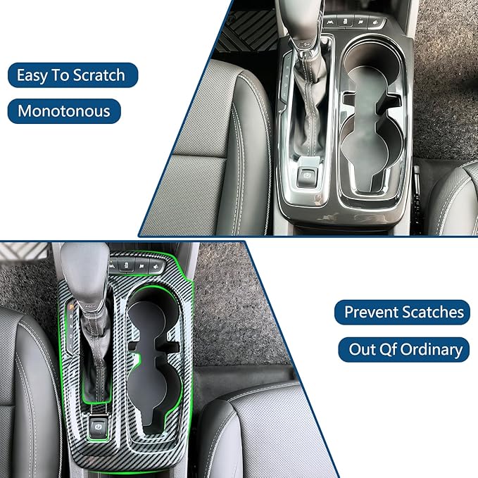 2 Pcs Center Central Control Gear Shift Panel Trim Protection Cover for Chevrolet Trailblazer 2024-2026 Gears Shifter Console Panels Decoration Accessories (Imitation Carbon Fiber Pattern)