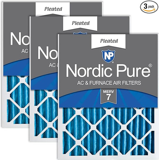 Nordic Pure 14x20x2 (13 1/2 x 19 1/2 x 1 3/4) Pleated MERV 7 Air Filters 3 Pack