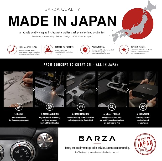 BARZA LHD Air Conditioning Control Panel for GR86 ZN8, Brushed Finish | Made in Japan. Custom-fit trim for GR86 (ZN8) 2021-2026 LHD models. Durable acrylic resin with a brushed metal-style finish.