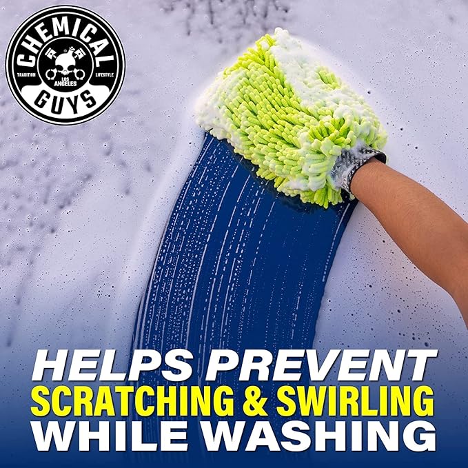 Chemical Guys CWS_101_64M Car Wash Starter Bundle - Maxi-Suds II Foaming Car Wash Soap, 64 oz (Half Gallon), Cherry Scent + Green Chenille Wash Mitt (2 Items) Works on Cars, Trucks, SUVs, RVs & More