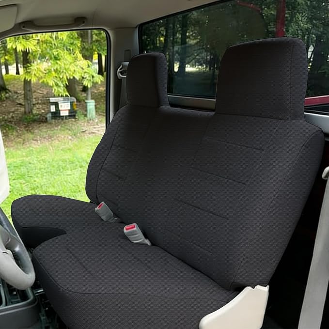 Bench Seat Covers for Toyota Tacoma 1995 1996 1997 1998 1999 2000 2001 2002 2003 2004 Heavy Duty Cloth Protector Interior Accessories，Waterproof & Machine Washable, Black