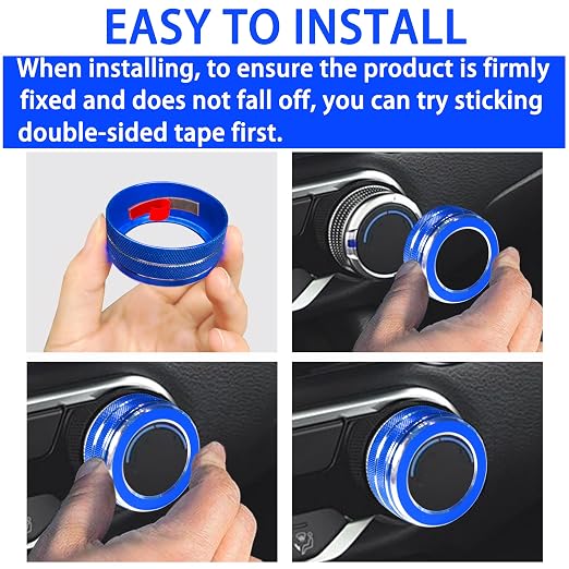for Nissan Sentra 2025 2024 2020-2023 Accessories Knob Cover Set - Volume Tune Knob Covers, Air Conditioner, Air Vent Outlet Rings/Covers Push Start Stop Button Ring Trim for Sentra, 12Pcs (Blue)