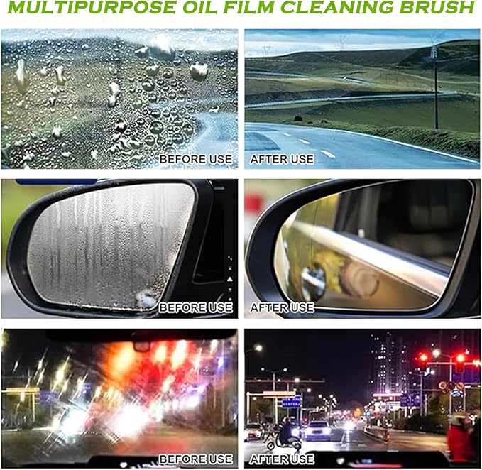 3 Pack Automotive Clear Vision Windshield Cleaner, Oil Film Cleaning Brush for Car Windows, Clear Vision Glass Cleaner Car Windshield Cleaner Tool Improving Windshield Clarity & Visibility