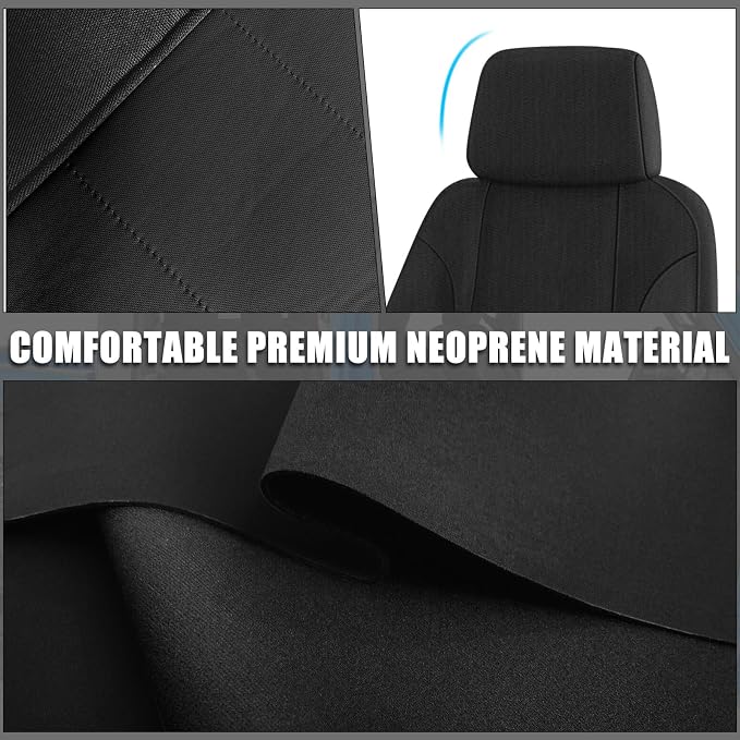 SAPUBK Seat Covers Replace for 2019-2025 Chevy Silverado/GMC Sierra 1500 CrewCab, Premium Neoprene with Composite Soft Foam Lining Breathable Seat Cover Cushion