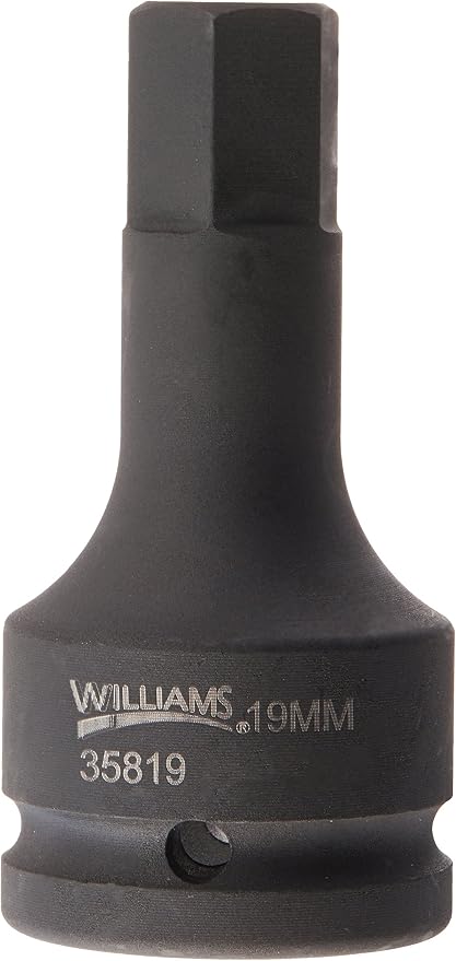 Williams JHW35819 3/4-Inch Drive Impact Hex Bit Driver, 19mm , Black