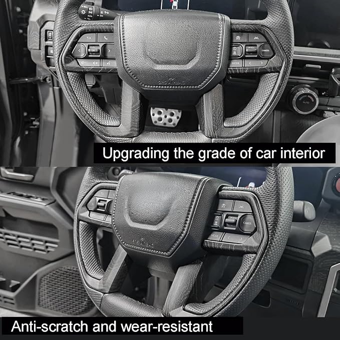 for Toyota Tacoma 2024 2025 2026 for 4Runner 2025 2026 Interior Accessories Steering Wheel Cover & Air Conditioner Air Vent Cover ABS Decorative Frame Trim