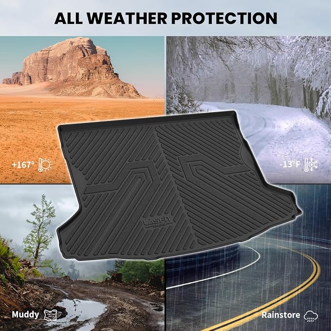 LASFIT Cargo Mat for Subaru Crosstrek 2016-2017/XV Crosstrek 2013-2015/Impreza 2012-2016(Impreza not fit Seden),All Weather TPE Custom Fit Easy Clean Durable Trunk Mat for Subaru Cargo Liner,Black
