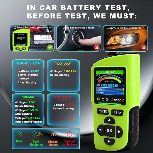 BT90 PRO 2-360Ah Battery Tester with Cloud Printing, 30-3800 CCA, 6V/12V/24V Digital Analyzer, SOH/SOC/Volt/Res/Cranking&Charging Test, Real‑Time Ambient Temp, AGM/EFB/Gel/Li