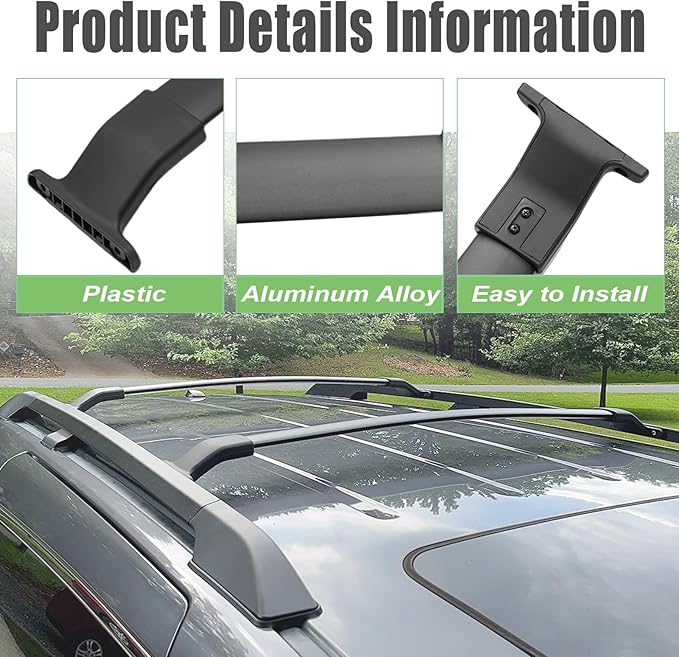 Roof Rack Kit Cross Bars Side Rails Fit for Honda Odyssey 2011 2012 2013 2014 2015 2016 2017, Rooftop Luggage Rack Roof Side Rail Crossbars, Load-Bearing Capacity 165 pounds, Black(4Pcs)