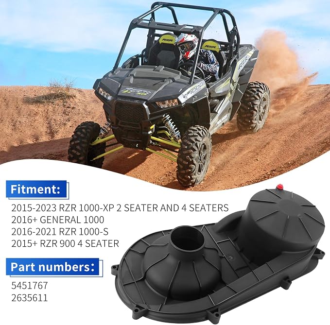 CVT Outer Clutch Cover, Plastic Outer Clutch Housing For Polaris RZR XP 1000 / XP 4 1000 /General 1000 / General 4 1000 / RZR 4 900 / RZR S 1000 2015-2023 Replace# 2635611
