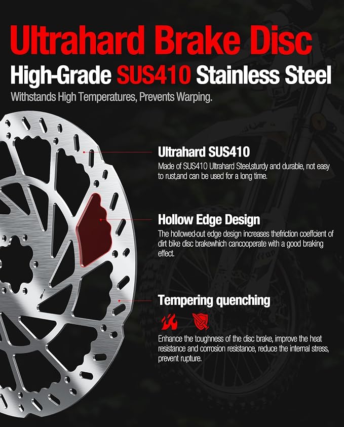 Heavy Duty 220MM Thickened Front Brake Disc Rotor, Stainless Steel Motorcycle Brake Rotor for Talaria Sting Offroad TL50, TL4000, TL25, X3 MX TL2500, Surron LBX, Segway X260/X160
