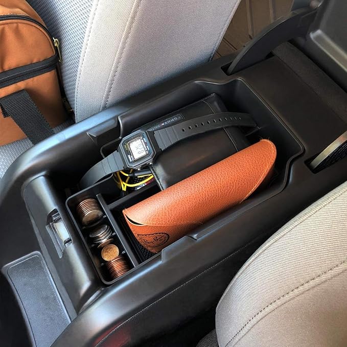 JDMCAR Center Console Cover and Center Console Tray (Black Trim) Compatible with 2015-2022 Chevy Colorado/GMC Canyon