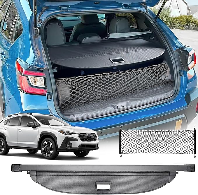 Cargo Cover for Subaru Crosstrek Accessories 2024-2025, Carbon Fiber Texture Retractable Trunk Cover Security Shielding Shade for 2024-2025 Subaru Crosstrek Accessories (Carbon Fiber Texture)