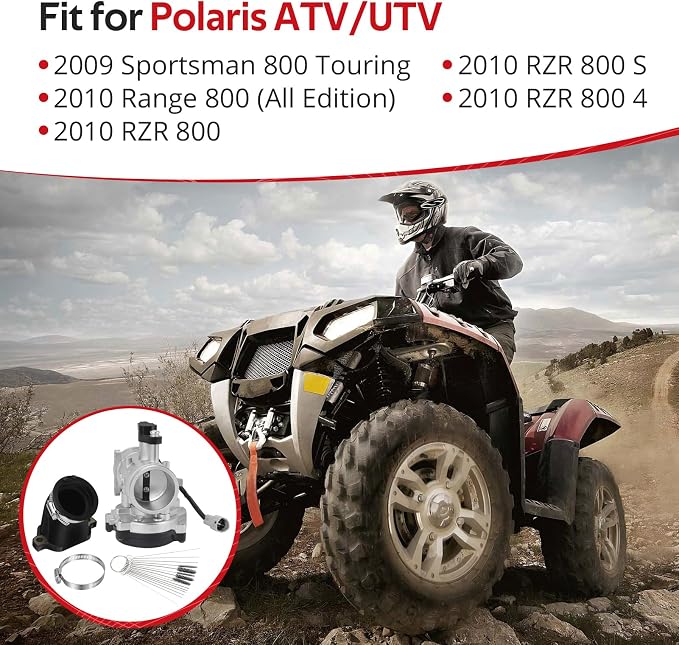 JAVIK Throttle Body with Intake Manifold Boot for Polaris Sportsman Range RZR 800 S 4 Touring 2009 2010 O.E.M# 1203944