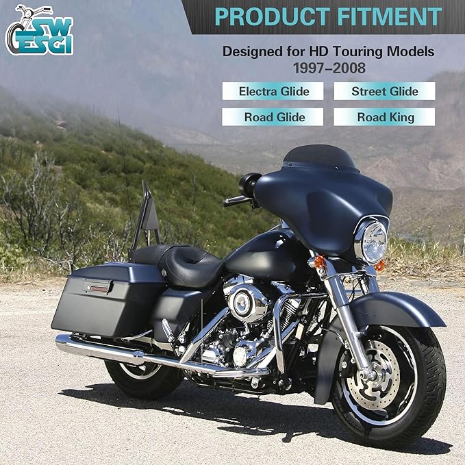 97-08 Quick Release 22" Sissy Bar Fit for Harley,Black | 1997-2008,Touring Passenger Backrest Fit for Road King Road Glide Street Glide Electra Glide Road King Ultra CVO Limited