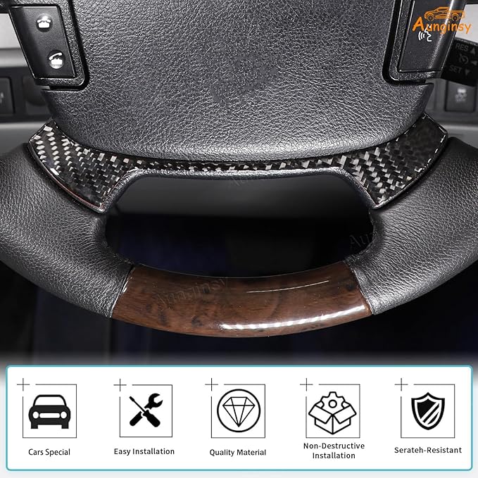 Aunginsy Central Control Steering Under Panel Trim Strip Compatible with Toyota Tundra 2007-2013 Real Carbon Fiber Center Console Steering Lower Panel Decorative Sticker Protection Cover Accessories