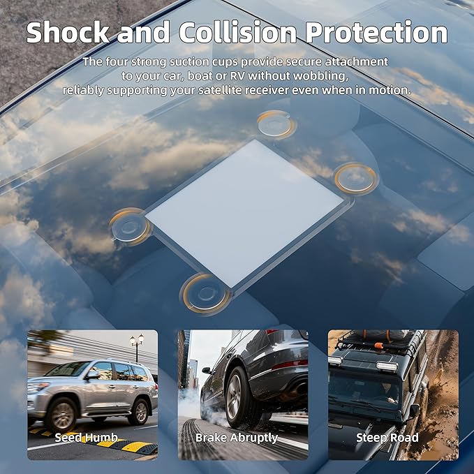DAIERTEK Starlink Mini Suction Cup Mount, Starlink Mini Sunroof Mount, Waterproof, for Car, Rv, Grey