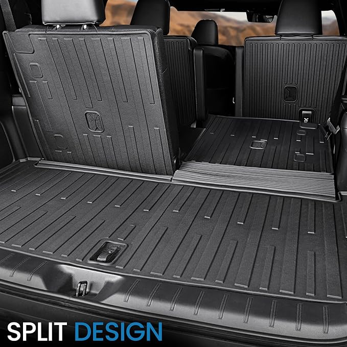Cargo Mat with Backrest Mats for 2024 2025 2026 Lexus TX 350/500h/550h+, Fit with Subwoofer, All Weather TPE Protectors Cargo Liner Accessories for TX350/TX500h/TX550h+