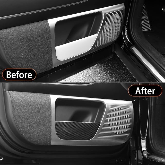 YOUTOOCAR Door Kick Panel Protector Covers Compatible with Hyundai IONIQ 9 Accessories (Carbon Fiber Pattern)