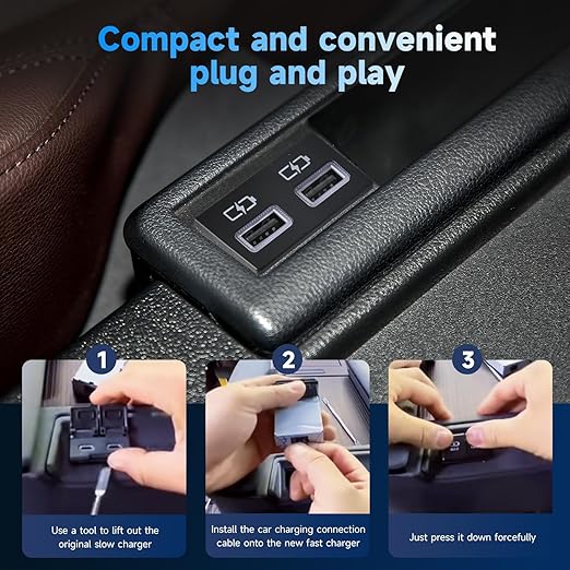 90W Car Charger USB c Dual Port Adapter Center Console Socket for Toyota Tundra Fast Charging (Flat USB(45W)+USB (45W))
