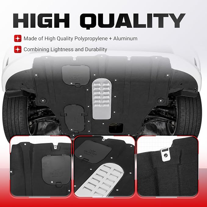 ECOTRIC Engine Splash Shield Guard Compatible with 2012 2013 2014 2015 2016 Dodge Dart Replace for Part Number 68082724AH CH1228150