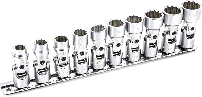 Genius Tools 10PC 3/8" Dr. Metric Universal Hand Socket Set (12-Point) - US-310M