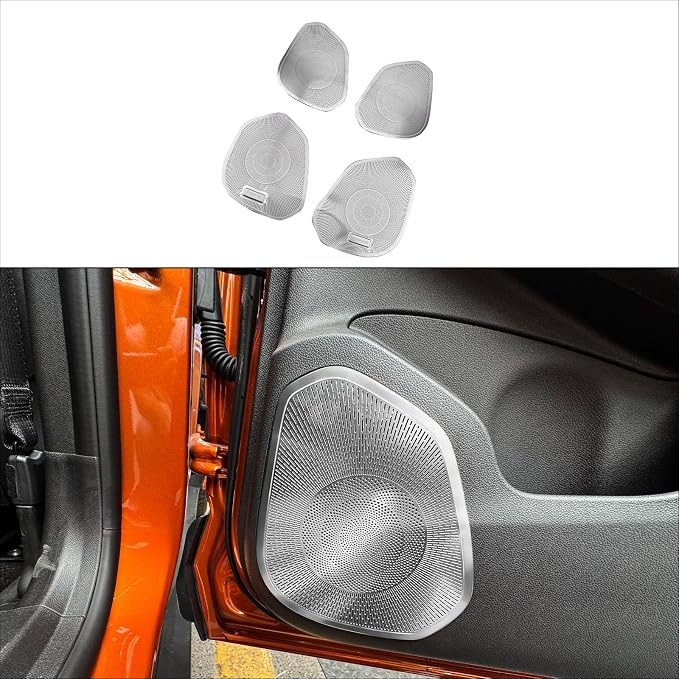 YOUTOOCAR Stainless Steel Speaker Covers Trim Compatible with Chevrolet Trax 2024-2025 Accessories (Silver)