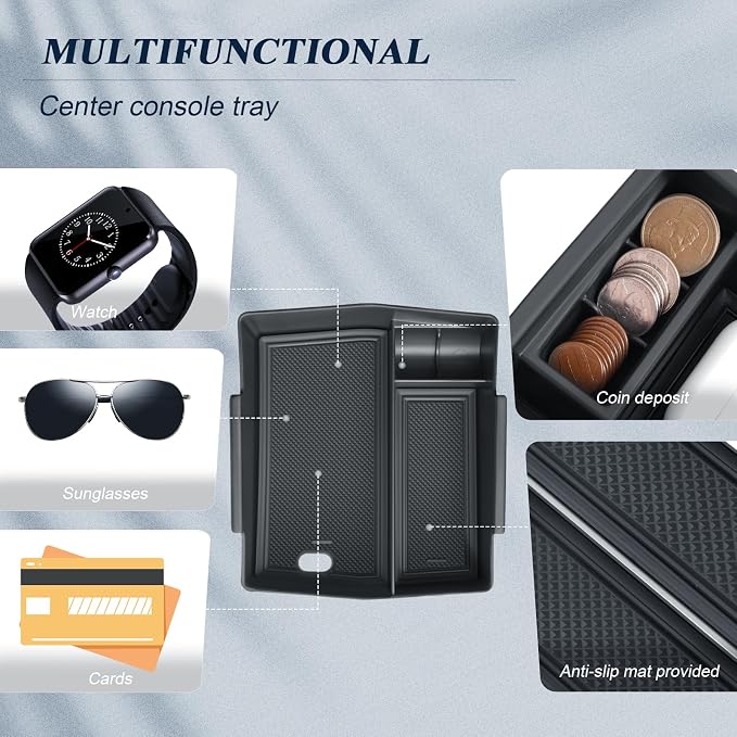 BIBIBO for 2025 Subaru Forester Console Organizer 2025 Subaru Forester Console Armrest Tray+Cup Holder +Wireless Charging Mat +Hidden Storage Box 2025 Forester Accessories