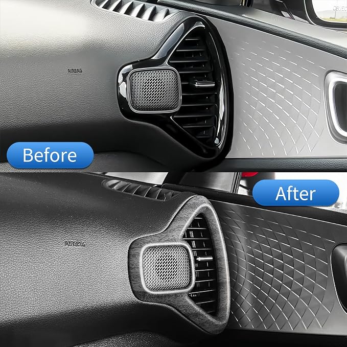 2PCS Dashboard Side Air Vent Trim Covers Compatible with Soul 2020-2026 Accessories (Wood Grain)