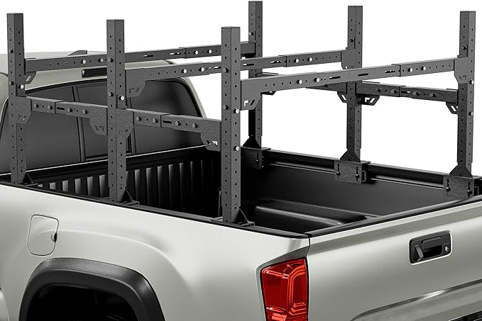 YZONA Adjustable Ladder Bed Racks Compatible with Silverado/Sierra/Ram/Ford F-Series/Tacoma/Tundra/Titan/Frontier/Colorado/Canyon/JT/Ranger/Maverick, Universal Truck Cargo Rack