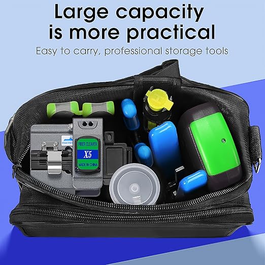Fiber Optic Termination Tool Kit FTTH Cable Cold Welding Tool Set with X5 Grey Optical Fiber Cleaver with FC-LC Adapter D7 OPM