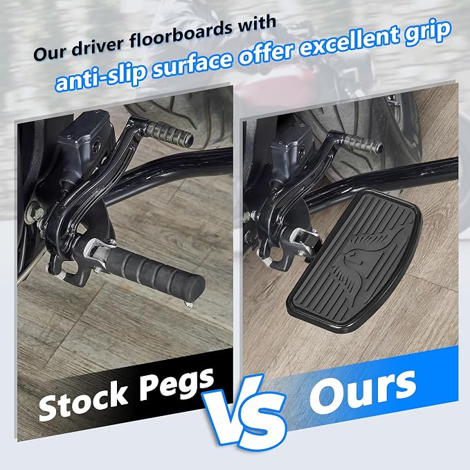 D-shaped Driver Footboards Front Rider Foot Rest Floorboards for Indian Scout Sixty Bobber 2015-2025 Models Foot Pegs Accessories(Black, J Wings)