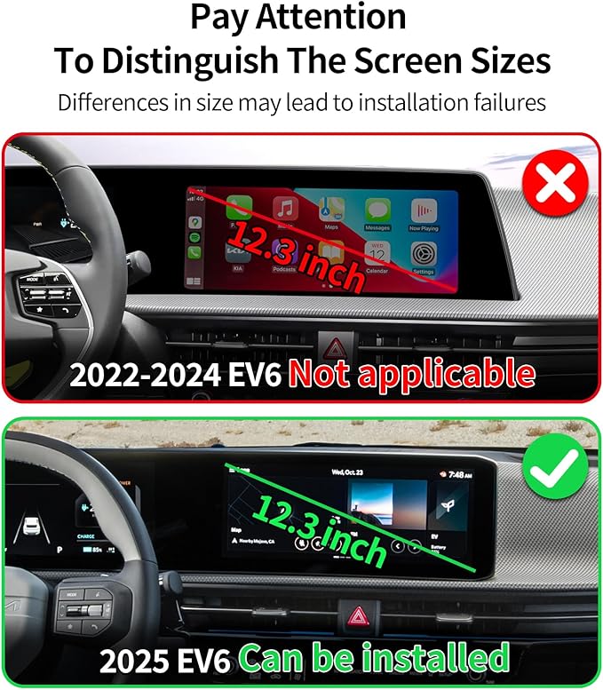 Wireless Charging car Phone Holder for Kia EV6 2025 Accessories 12.3-inch Screen Fixed Clip,360° Rotation car Phone Mount Compatible with MagSafe