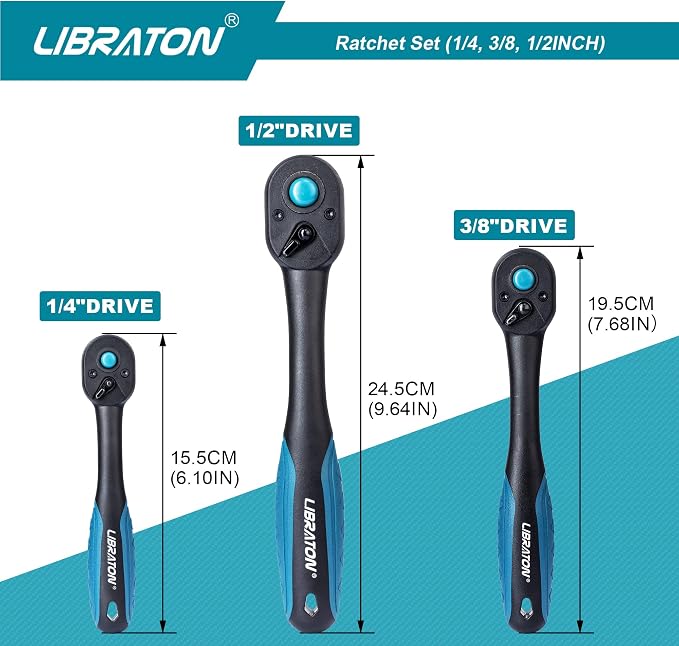 LIBRATON Socket Extension Set 18PCS and Ratchet Handle Set 3PCS