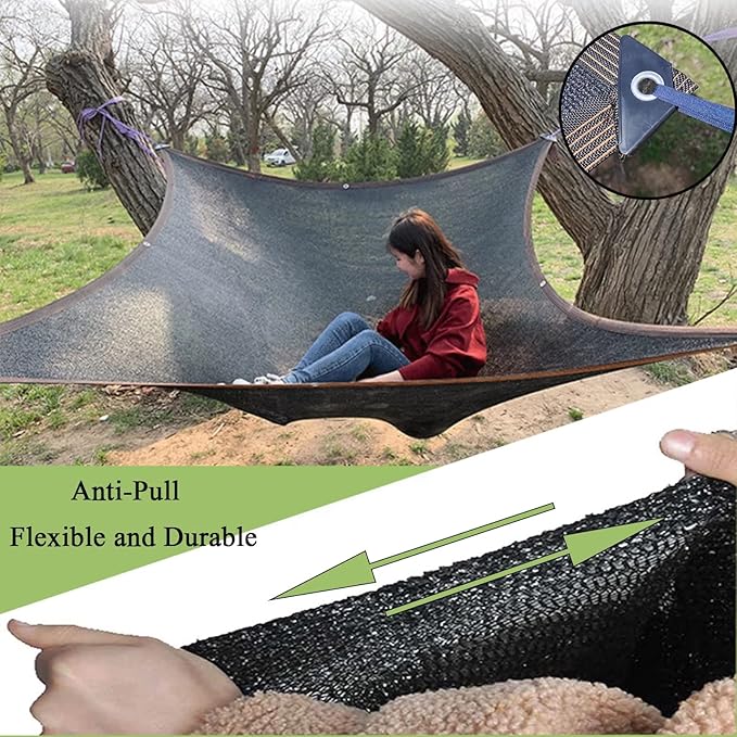 Shade Cloth - Garden Shade Mesh Netting with Grommets Outdoor Sun Shade Cover for Pergola Patio Plants Greenhouse Chicken Coop Black Shading Rate 70% -90% (3X16FT)