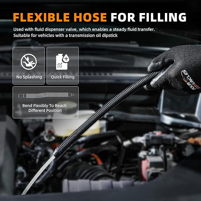 FOUR UNCLES Transmission Fluid Pump - Manual Fluid Transfer Pump with ATF Adapters for Automotive Use, Transmission Fluid Transfer Pump kit