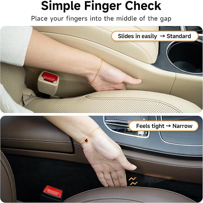 Givifive Car Seat Gap Filler Set of 2, 3IN1 Seat Side Gap Filler Plug with Storage Slot & Hook Function, Soft Foam Universal Fit Car SUV Truck Fill Gap Between Seats Console Organizer（Narrow Beige）