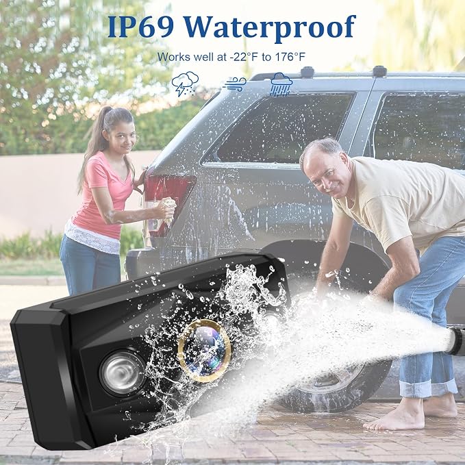 Wired Backup Camera for Truck 7 Inch Monitor Kit Easy to Install in 15 Minutes Starlight Night Vision for Backing Up, HD 2K Rear View Camera with Monitor for Cars Trucks SUVs