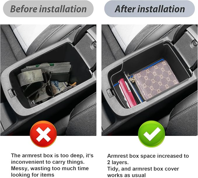 SKTU for 2024 2025 2026 Buick Envista Center Console Organizer 2024 2025 2026 Envista Console Tray 2024 2025 2026 Envista Accessories Armrest Box Envista Tray with Sunglasses Holder (Blue)