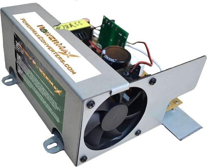 Powermax PM4 75A MBA 110V AC to 12V DC 75 Amp Power Converter w/Built-in 4 Stage Smart Battery Charger, Quiet Cooling Fan - Durable, Superior Performance (12.2 x 8.7 x 6.2)