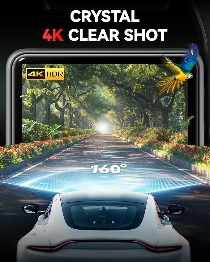 REDTIGER F4 4K Dash Cam Front, 2.2 inch Mini Car Camera, 2160P UHD Touch Screen, Voice Control, Night Vision, Built-in GPS, WiFi APP Control, Loop Recording, 24H Parking Monitor(No Card Included)