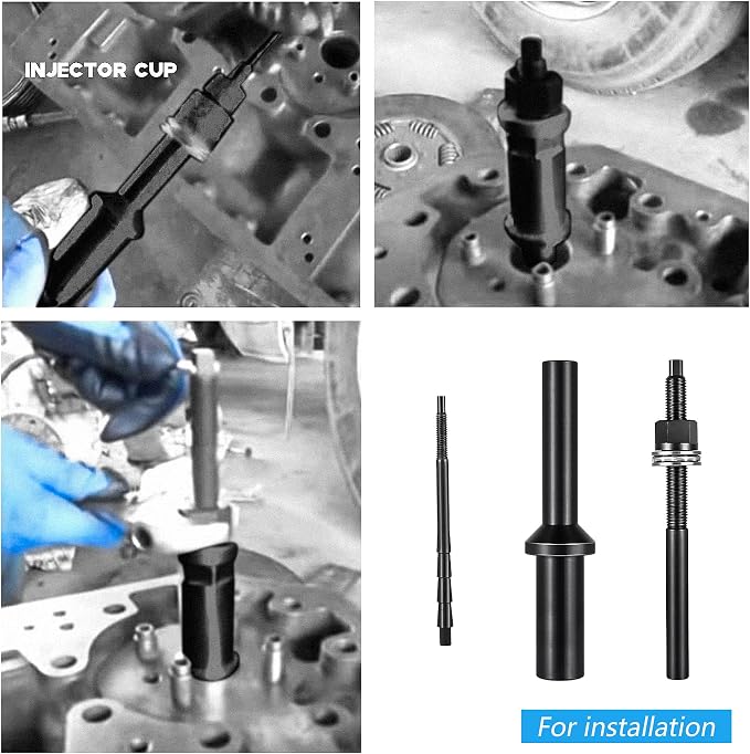 Compatible with Volvo Mack Truck Injector Nozzle/Cup/Sleeve/Tube Remover & Installer Tool Kit Work on D11 D12 D13 D16 FM12 MP7 MP8 MP10 Engine Replaces 9986174 88800387 88800196