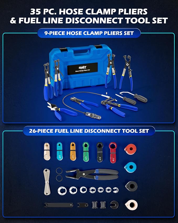 Orion Motor Tech 10pc Snap Ring Pliers Set & Fuel Line Disconnect & Hose Clamp Pliers Tool Set, Bundle