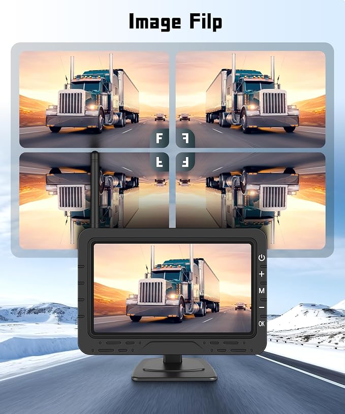 4.3 Inch Wireless Backup Camera for Car- License Plate Reverse Camera, DIY Guide Lines, Night Vision, IP68 Waterproof, Wide Angle, Image Flip, Rear View Camera for Truck Trailer RV Pickup SUV Camper
