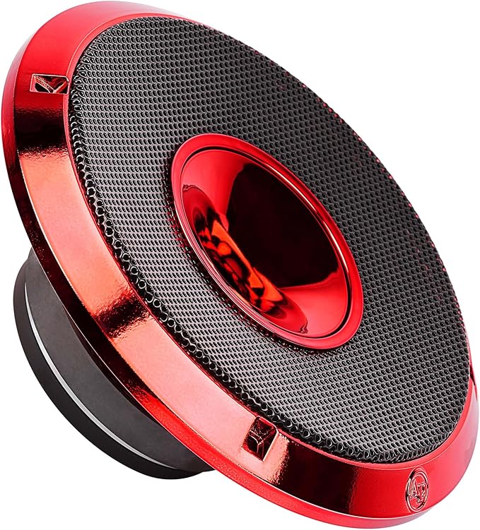 Audiopipe 8" Compression Horn Mid-Range Loudspeaker (APMB-828GH-RED), 400W, Built-in Compression Horn Driver, Flat Steel Basket, 2-Way Coaxial, KSV Voice Coil, Grill, Sleek Candy Red