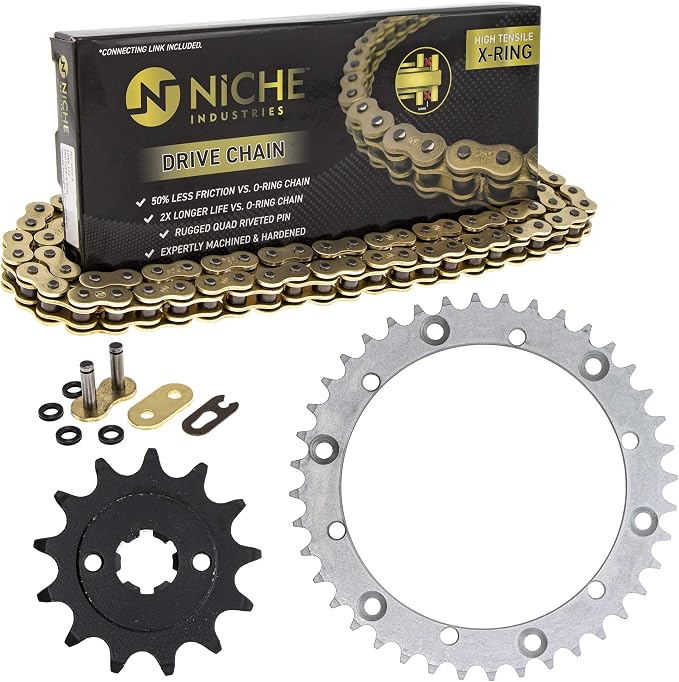NICHE Drive Sprocket Chain Combo for Yamaha Blaster 200 YFS200 Front 13 Rear 40 Tooth 520V-X X-Ring 92 Links