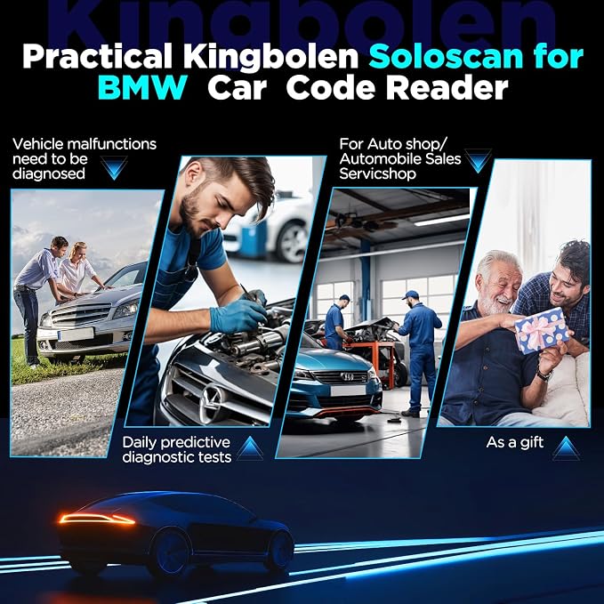 KINGBOLEN Soloscan for BMW/Mini/Rolls-Royce OBD2 Scanner Bluetooth, Bidirectional Test Diagnostic Scan Tool with All Resets, Full Systems Car Code Reader for Android & iOS, No Subscription Fees