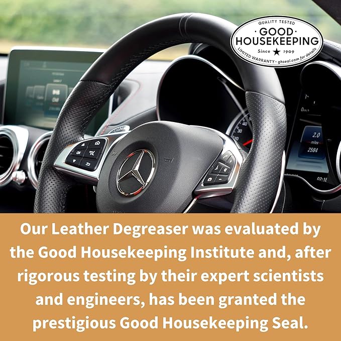 Furniture Clinic Leather Degreaser | Professional Oil & Grease Stain Remover | Use on Furniture, Car Seats, Shoes, Couches, Sofas, & Chairs | Leather Care Cleaning Solution | 8.5oz/250ml